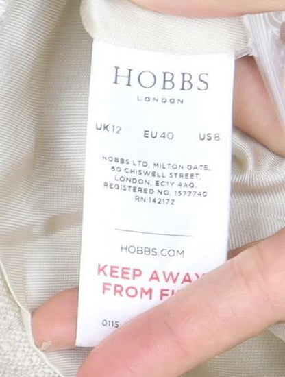 Hobbs Women's Ivory Linen Blazer, Size 12, Lined Two-Button