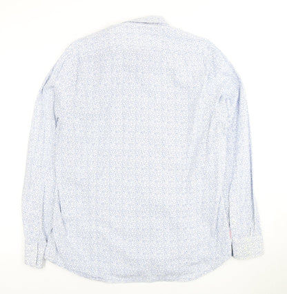 Jeff Banks Men's Blue Floral Dress Shirt L