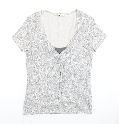 Womens UK Size 8 Laura Ashley Grey Basic Blouse
