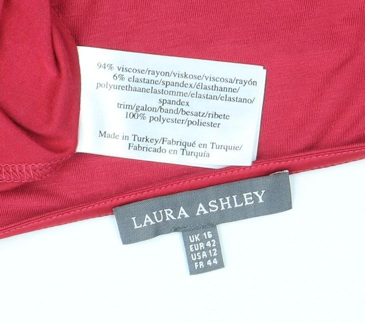 Womens UK Size UK 16 Laura Ashley Red Basic T-Shirt