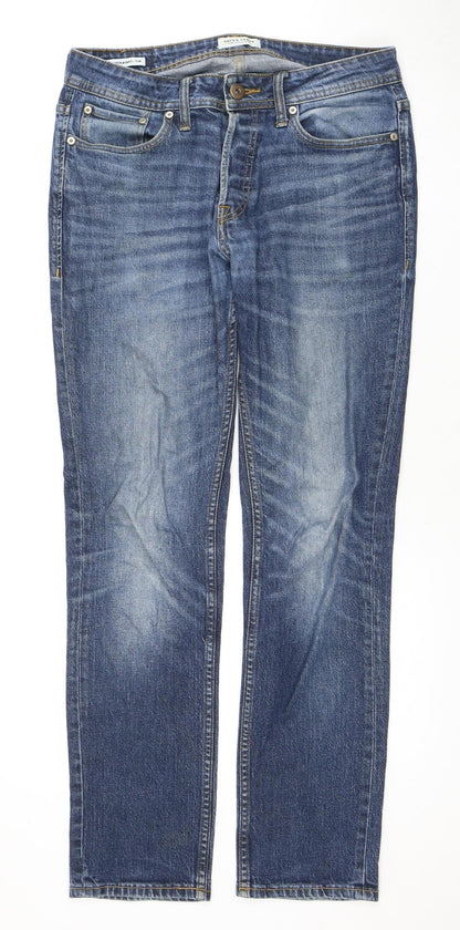 Jack & Jones Men's Blue Straight Jeans Size 30-32