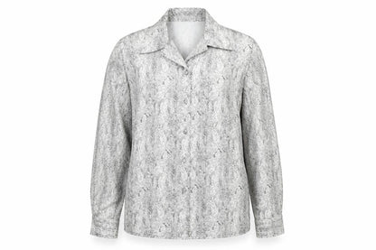 Womens UK Size 12 Viyella Grey Basic Button-Up