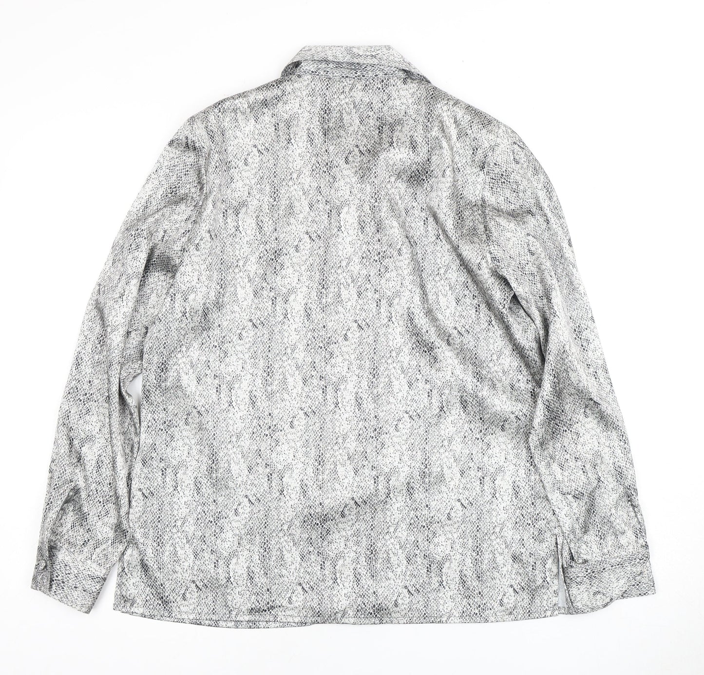 Womens UK Size 12 Viyella Grey Basic Button-Up