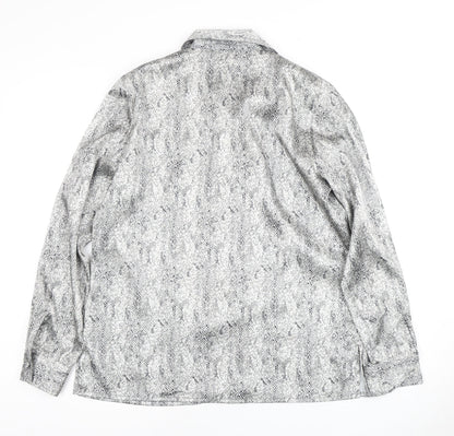 Womens UK Size 12 Viyella Grey Basic Button-Up