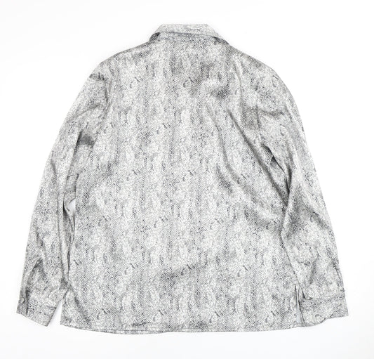 Womens UK Size 12 Viyella Grey Basic Button-Up