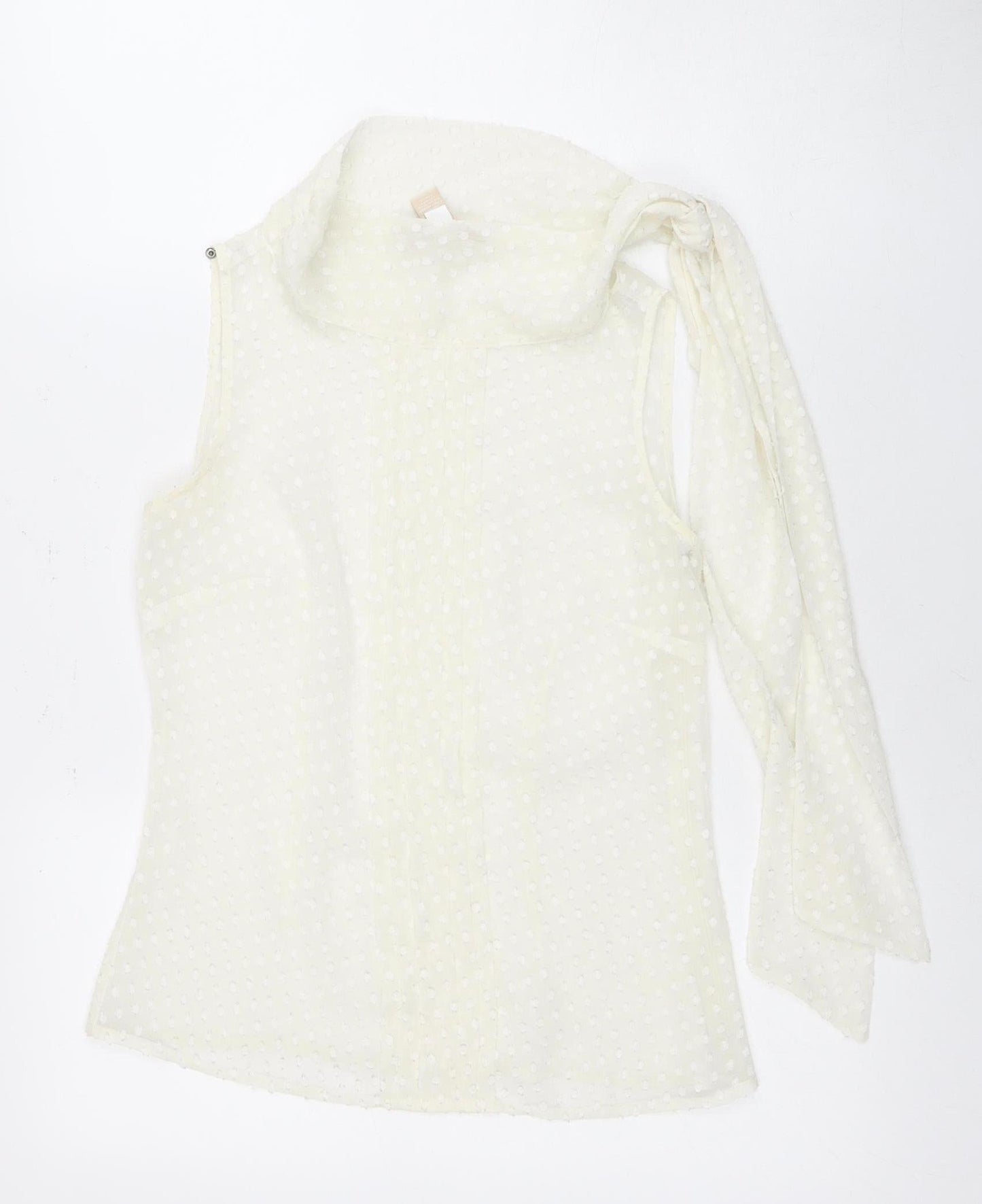 Banana Republic Ivory Polka Dot Sleeveless Blouse Women
