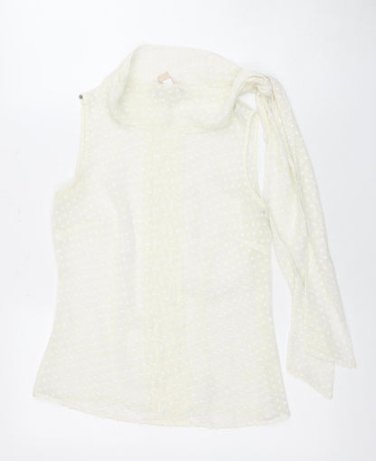 Banana Republic Ivory Polka Dot Sleeveless Blouse Women