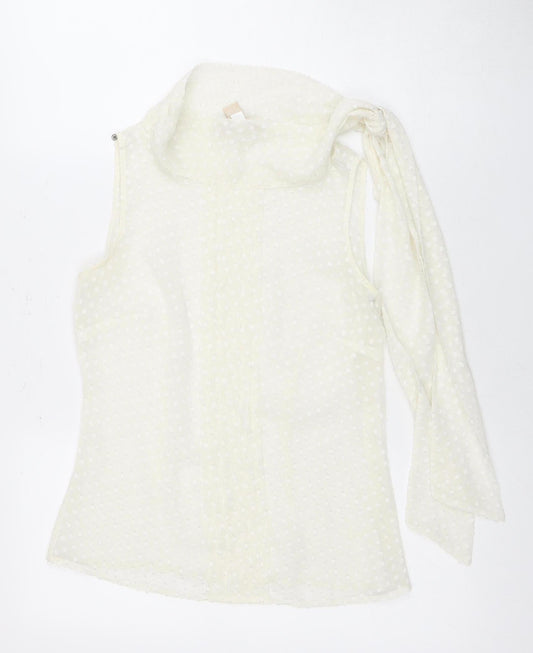 Banana Republic Ivory Polka Dot Sleeveless Blouse Women