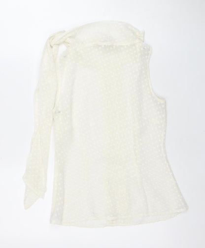 Banana Republic Ivory Polka Dot Sleeveless Blouse Women