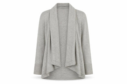 Laura Ashley Women's Grey Open Front Cardigan Wool Knit Size 12