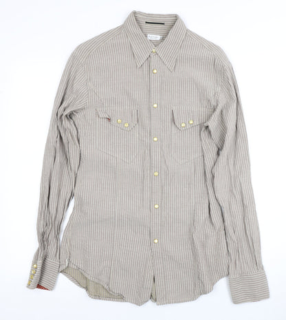 Unisex Adults UK Size 15 1/2 Paul Smith Beige  Button-Up