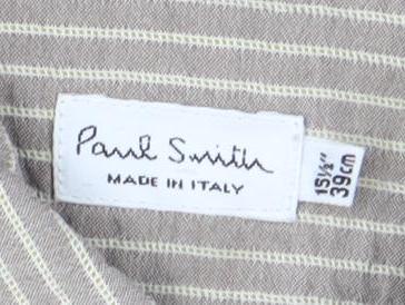 Unisex Adults UK Size 15 1/2 Paul Smith Beige  Button-Up