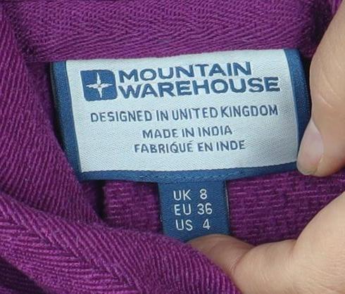 Womens UK Size 8 Mountain Warehouse Purple Pullover Sweatshirt
