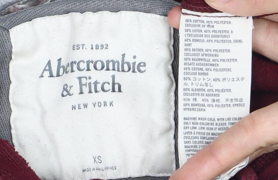 Abercrombie & Fitch Red XS Unisex Pullover Hoodie