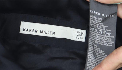 Karen Millen Women's Black A-Line Floral Dress Size 10