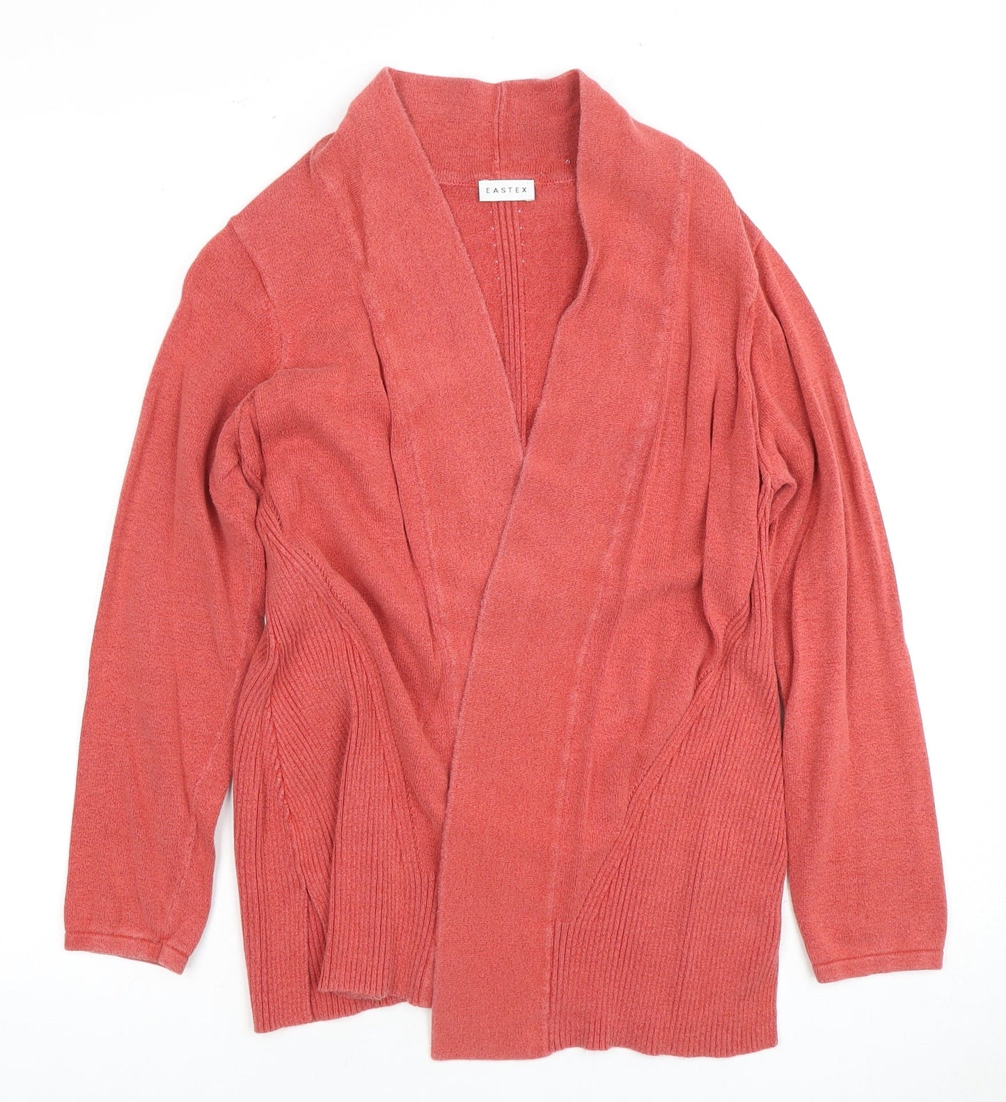 Eastex Women’s Red Open Front Cardigan, Size 12, Cotton Blend