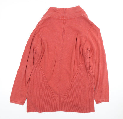 Eastex Women’s Red Open Front Cardigan, Size 12, Cotton Blend