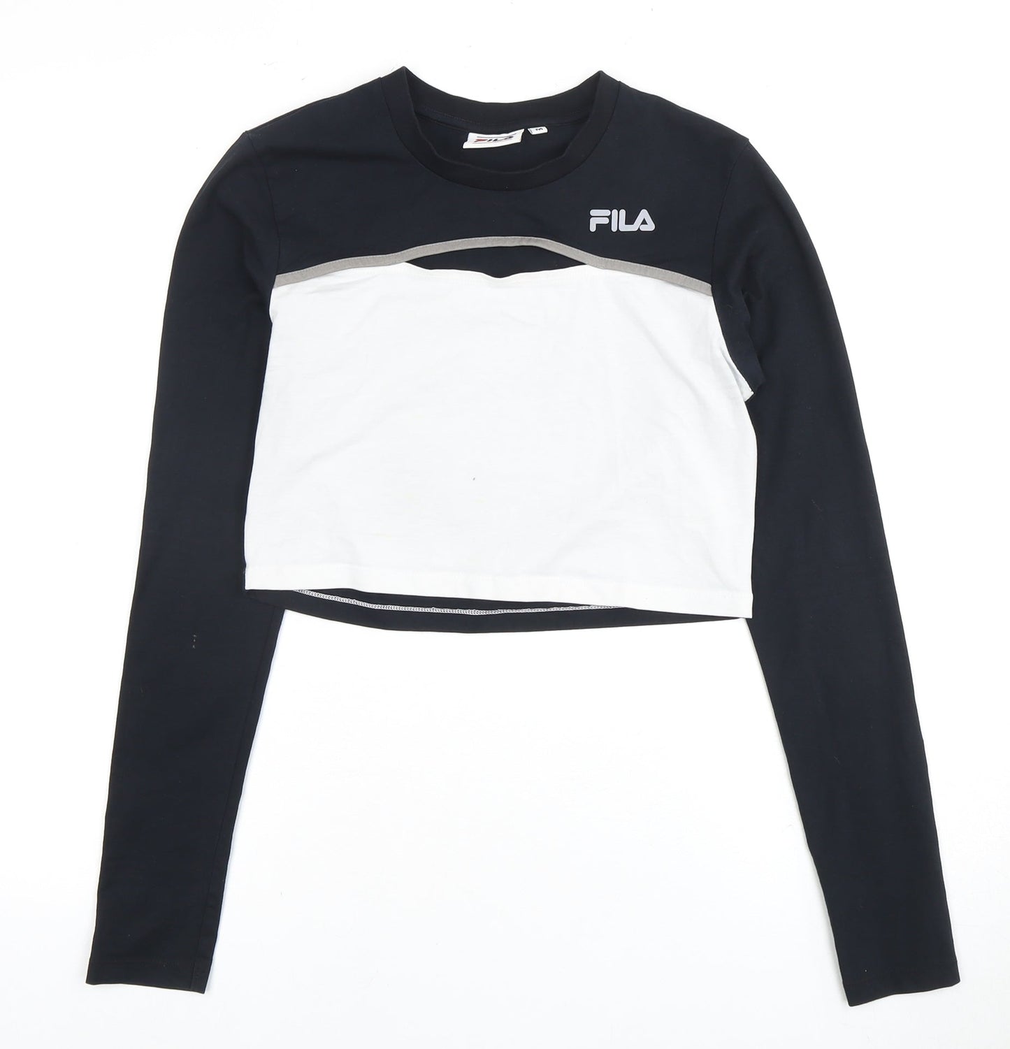 Womens UK Size M FILA Multicoloured Cropped T-Shirt