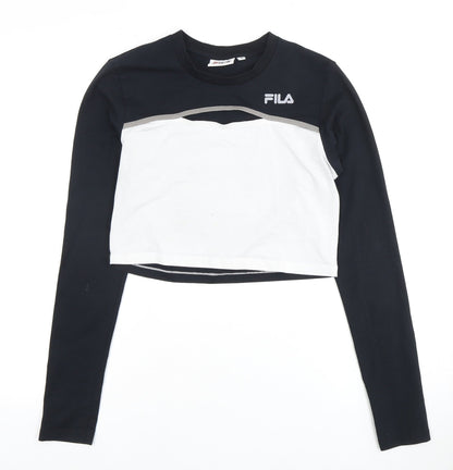 Womens UK Size M FILA Multicoloured Cropped T-Shirt