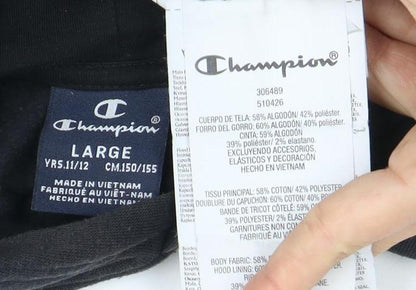 Champion Boys Black Pullover Hoodie - Size L