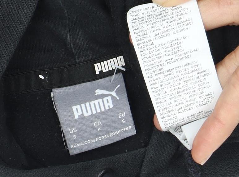 Mens UK Size S PUMA Black Pullover Hoodie