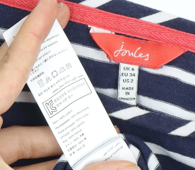 Womens UK Size 6 Joules Blue Basic T-Shirt