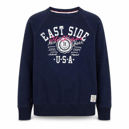 Front view of Tommy Hilfiger unisex blue pullover sweatshirt m