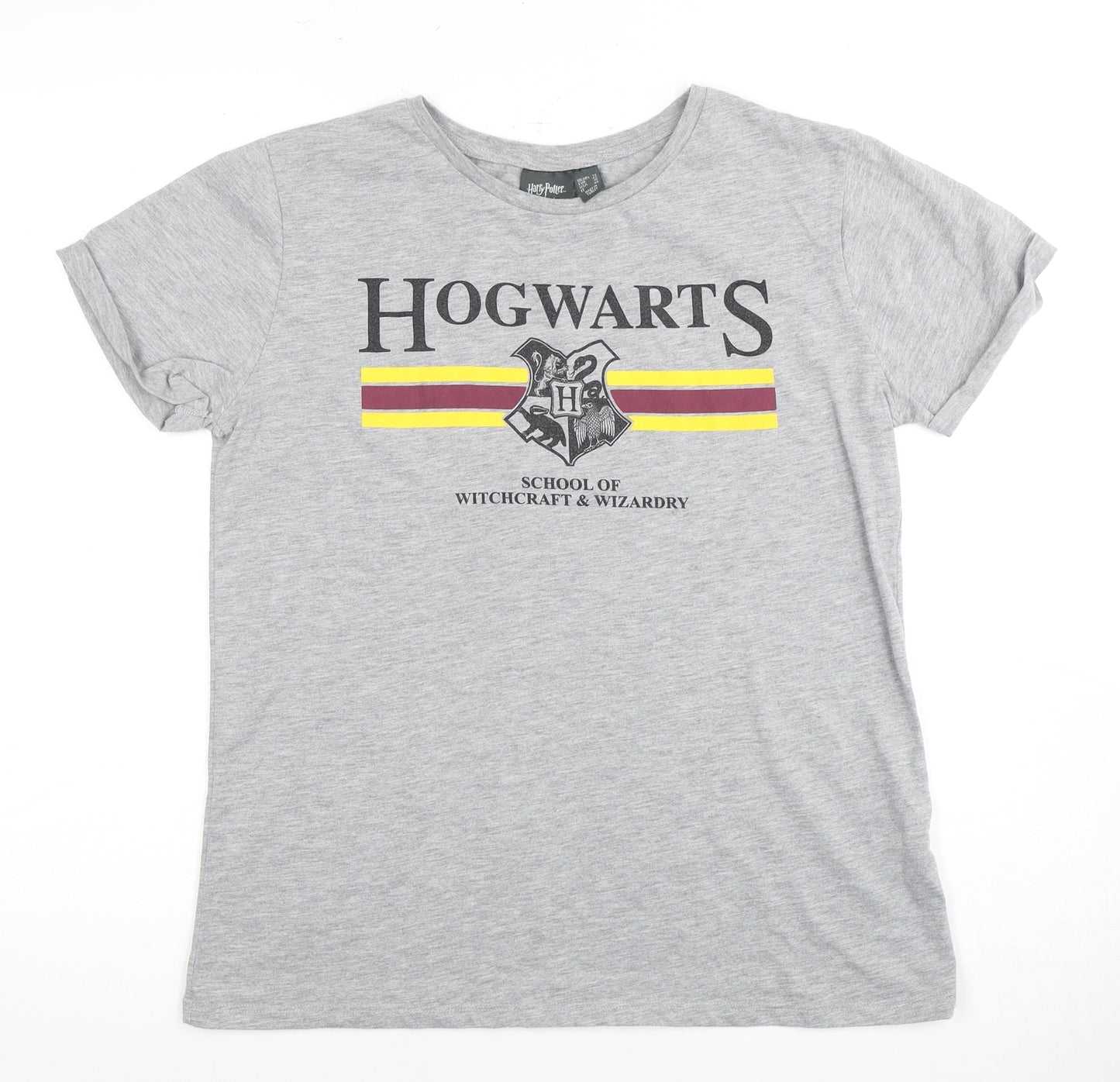 Unisex Adults UK Size 14 Harry Potter Grey Basic T-Shirt