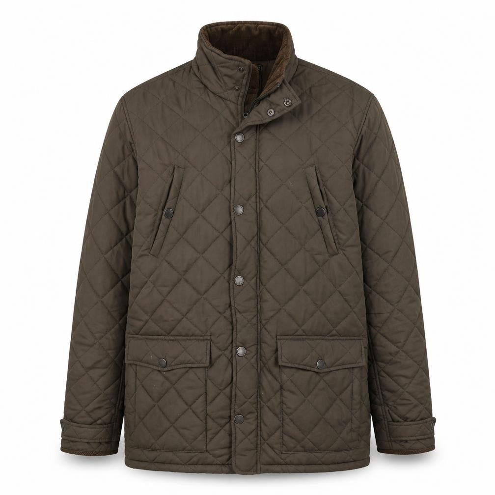 Mens UK Size M Austin Reed Brown Quilted Coat