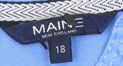 Womens UK Size 18 Maine New England Blue Basic T-Shirt