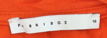 FW BRIDGE Women's Orange Long Sleeve Top Size 16