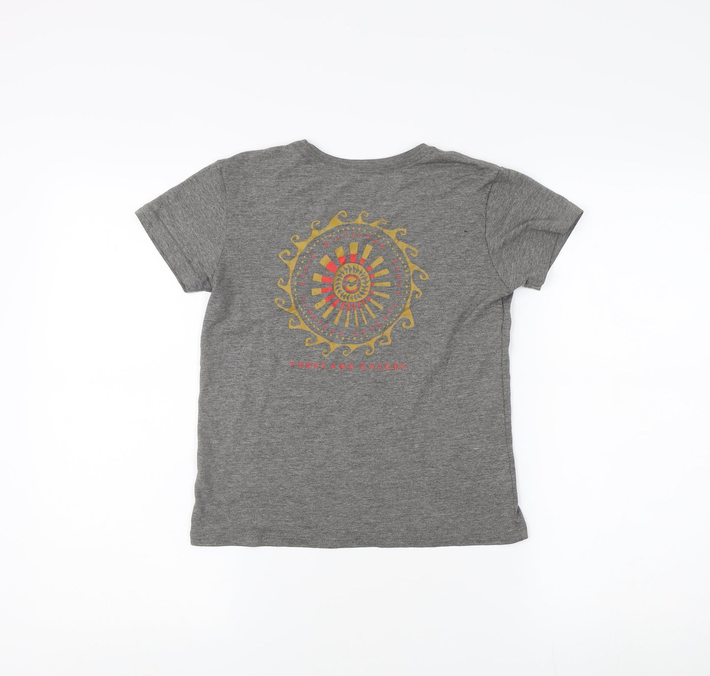 Billabong Girls Grey Graphic T-Shirt Size 7-8 Years