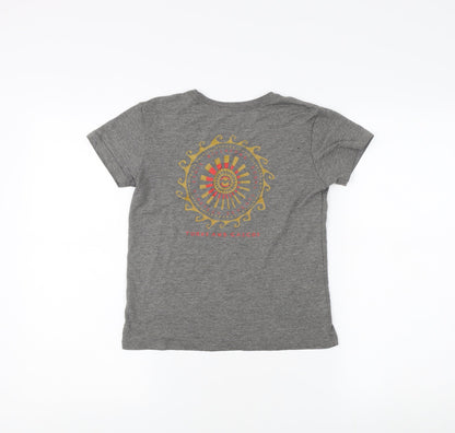 Billabong Girls Grey Graphic T-Shirt Size 7-8 Years