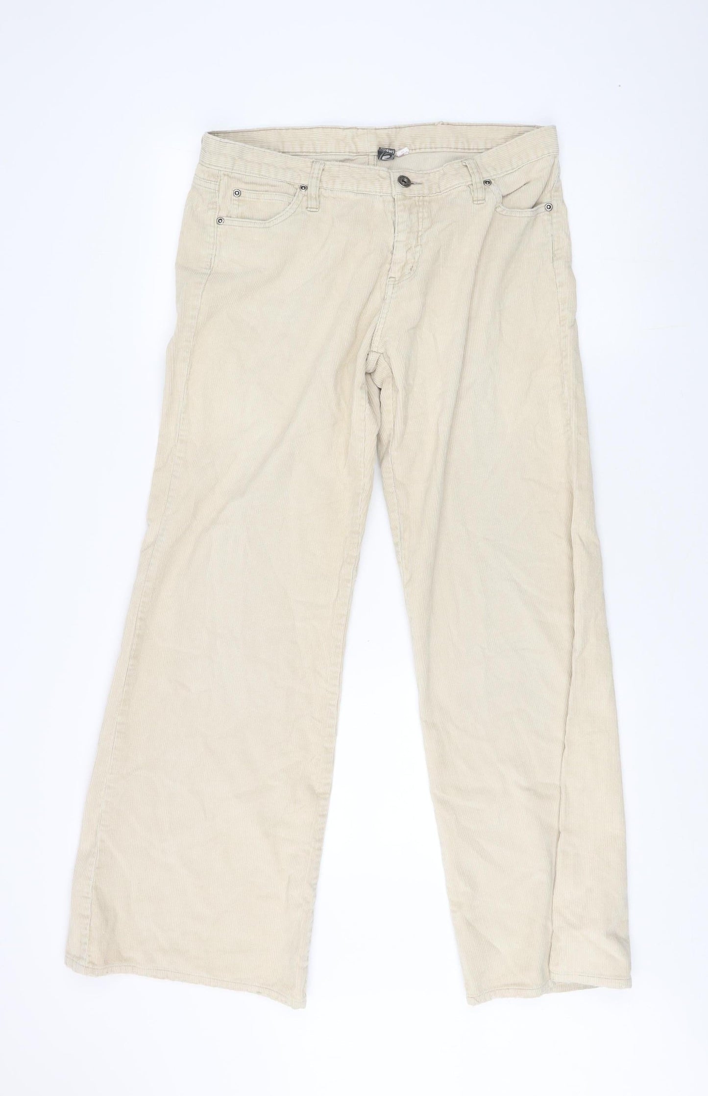 Rip Curl Women's Beige Trousers, Size 14, Regular Fit