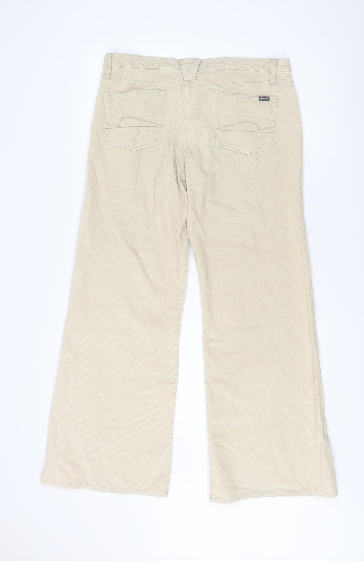 Rip Curl Women's Beige Trousers, Size 14, Regular Fit