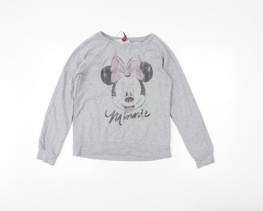 H&M Women’s Grey Minnie Mouse Sweatshirt, Size 10