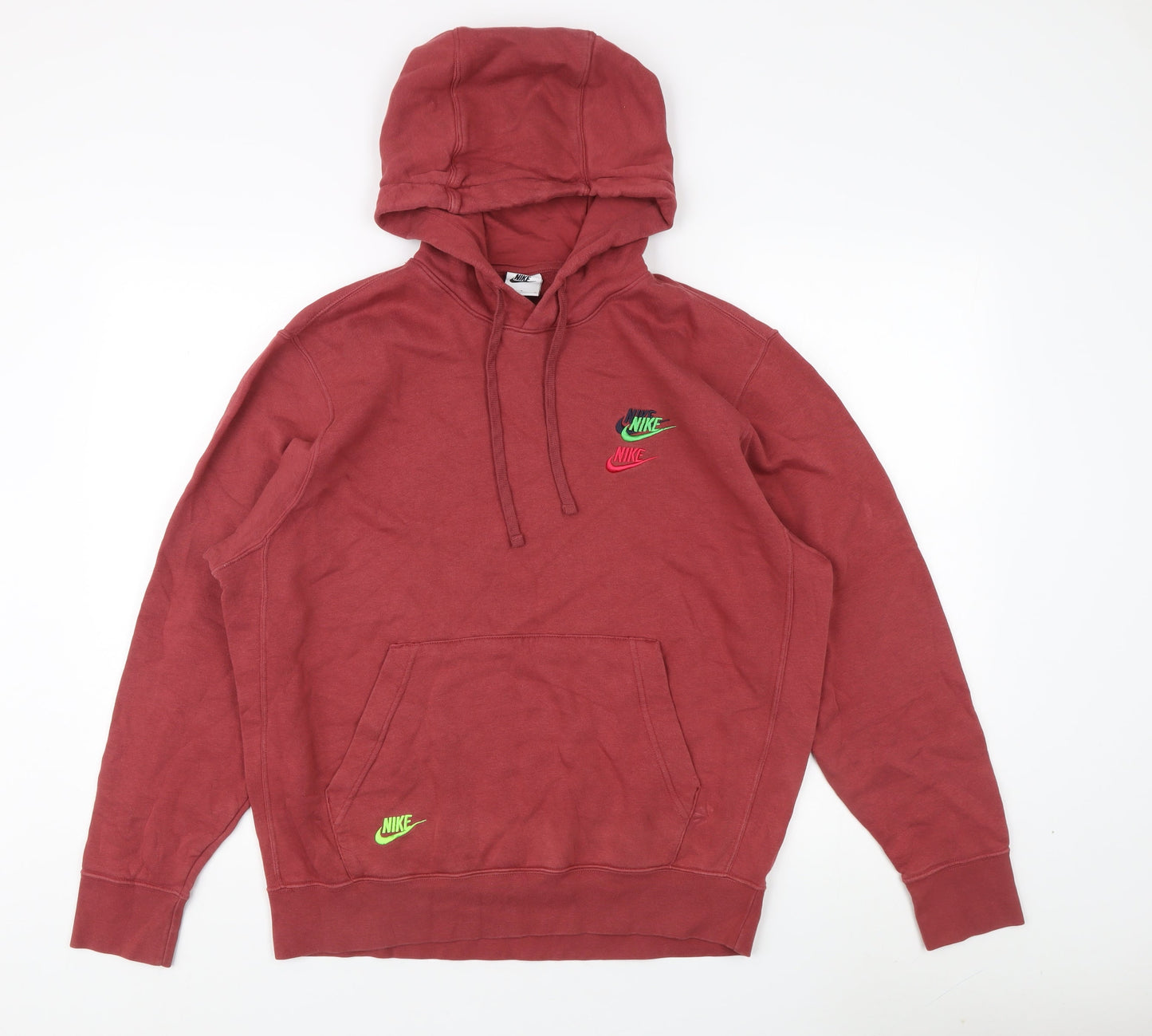 Mens UK Size M Nike Red Pullover Hoodie