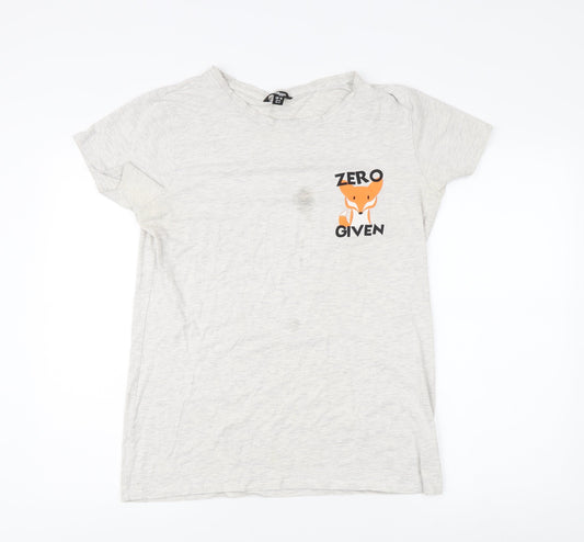 Golddigga Women's Grey Graphic T-Shirt Size 16