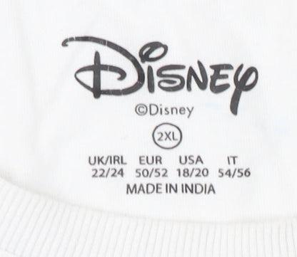 Unisex Adults UK Size 2XL Disney Multicoloured Basic T-Shirt
