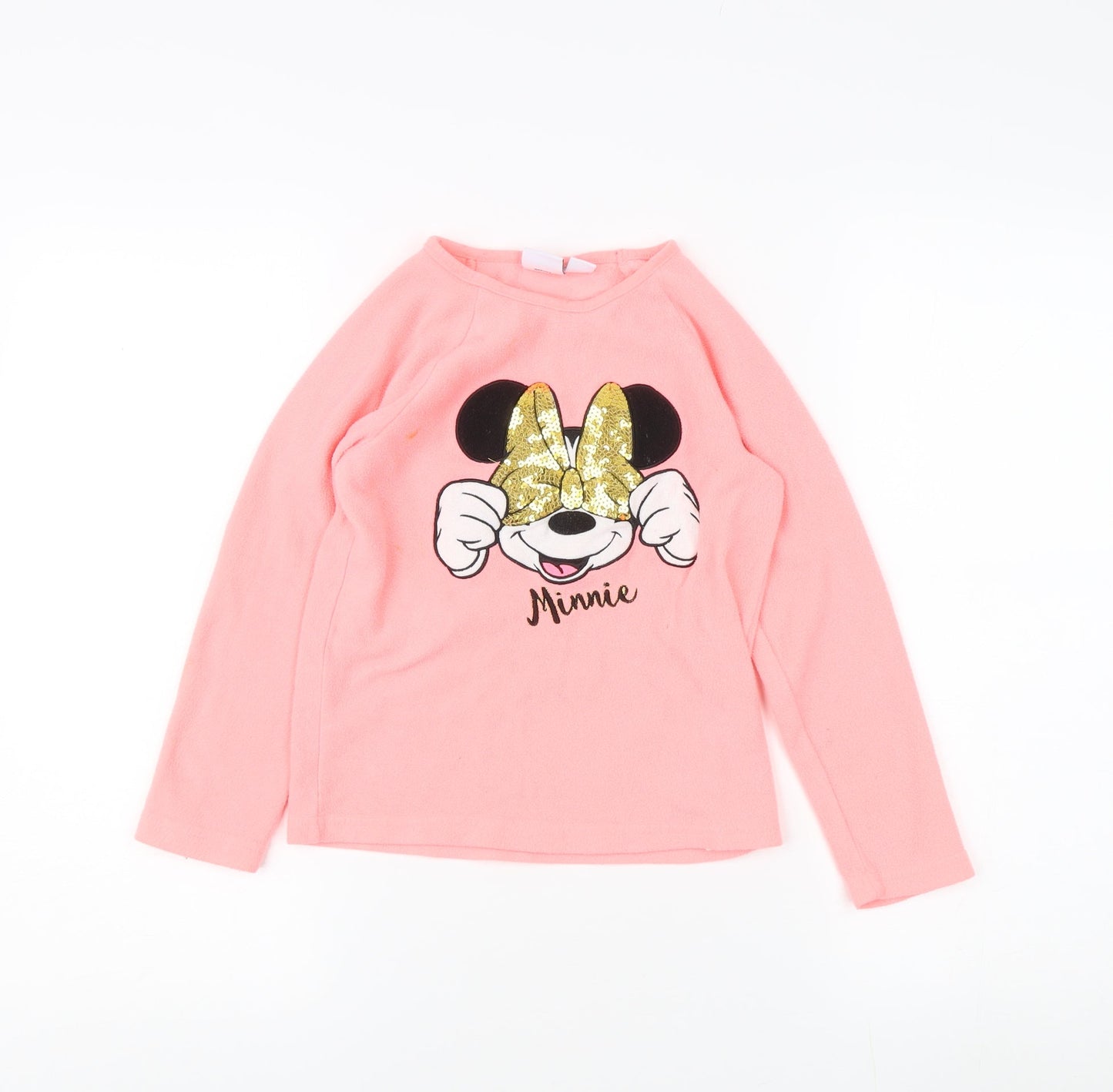 Disney Girls Long Sleeve Pink Minnie Pyjama Top Size 7-8