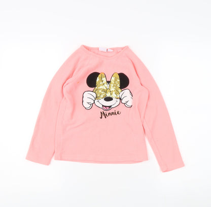 Disney Girls Long Sleeve Pink Minnie Pyjama Top Size 7-8