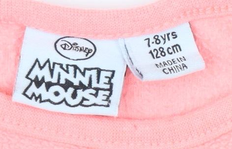 Disney Girls Long Sleeve Pink Minnie Pyjama Top Size 7-8