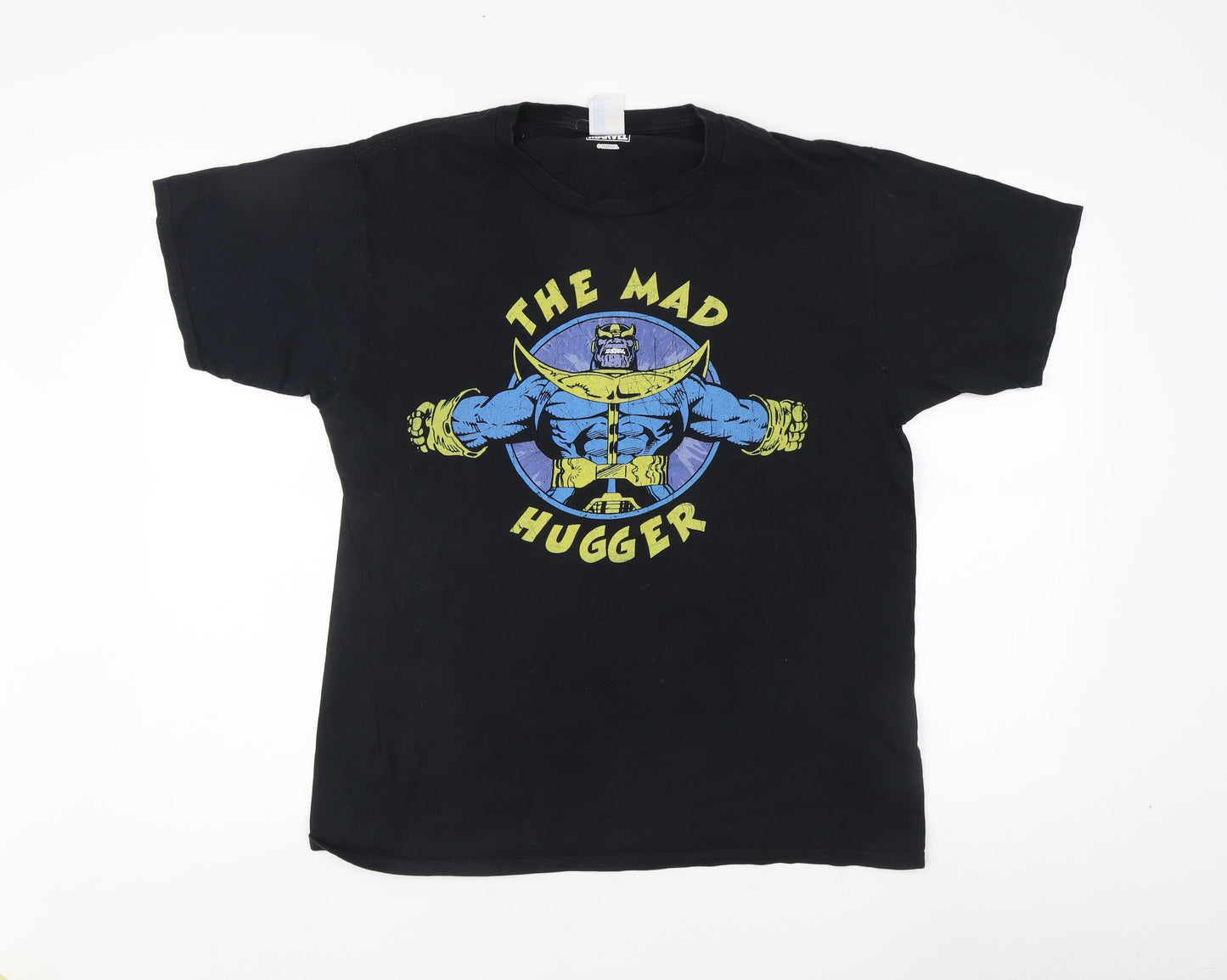 Unisex Adults UK Size L Marvel Black Basic T-Shirt