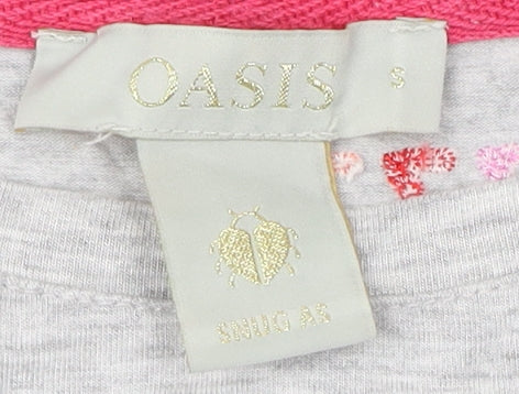 Womens UK Size S Oasis Grey Basic T-Shirt
