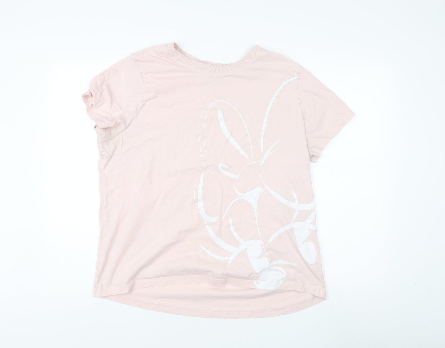 Womens UK Size XL Disney Pink Basic T-Shirt