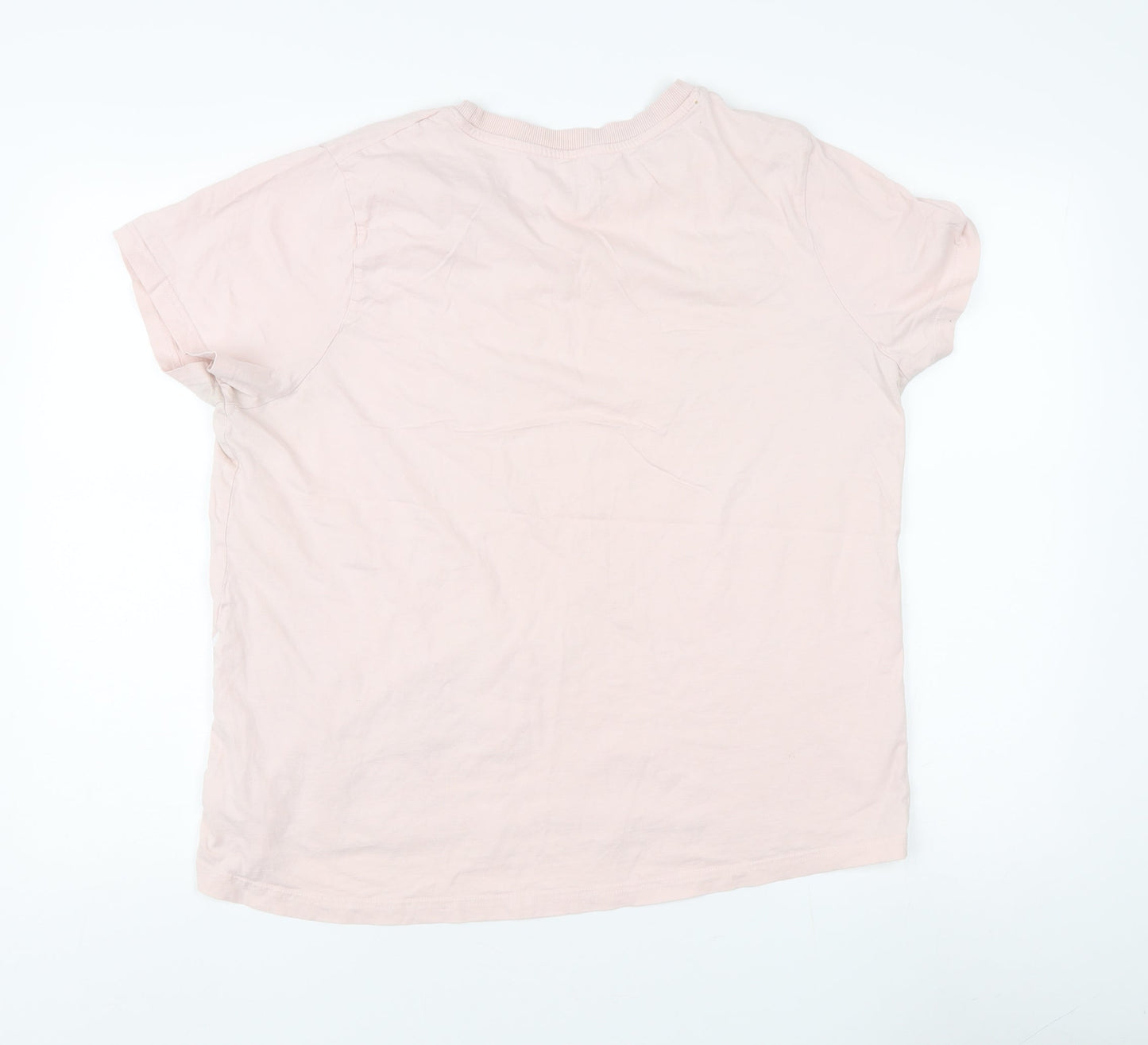 Womens UK Size XL Disney Pink Basic T-Shirt