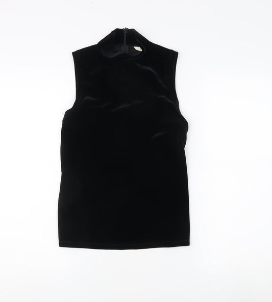 GAP Women's Black Velvet Mock Neck Sleeveless Tank XS