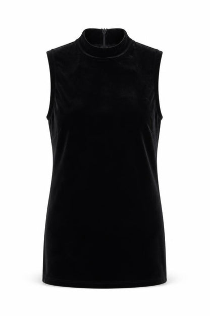Gap Women's Black Velvet Mock Neck Sleeveless Tank XS