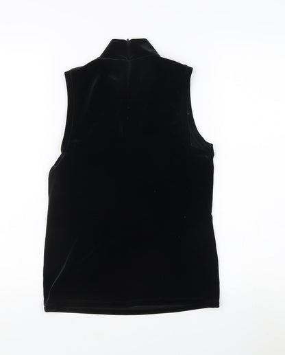 GAP Women's Black Velvet Mock Neck Sleeveless Tank XS