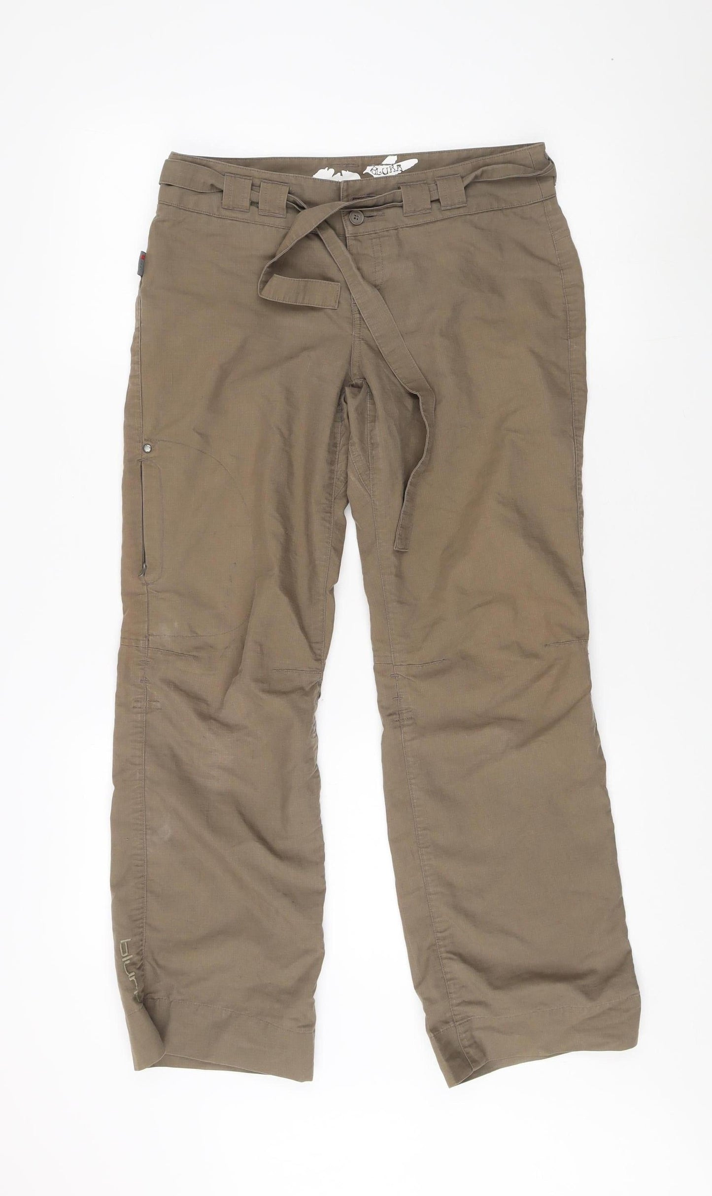 Blurr Women’s Brown XS Cotton-Nylon Belted Trousers